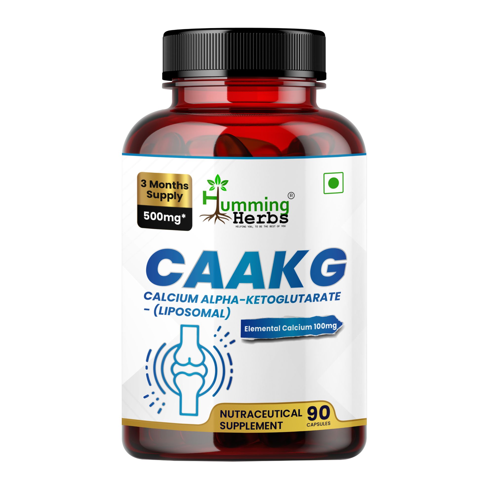 Picture of CAAKG Calcium Alpha-Ketoglutarate Liposomal Supplement - 500mg, 90 Capsules (3 Months Supply)