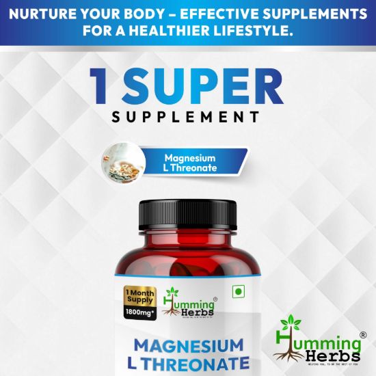 Picture of Magnesium L-Threonate 1800mg – Brain Health Supplement for Mental Clarity & Cognitive Support – 90 Vegan Capsules (30 Days Supply)