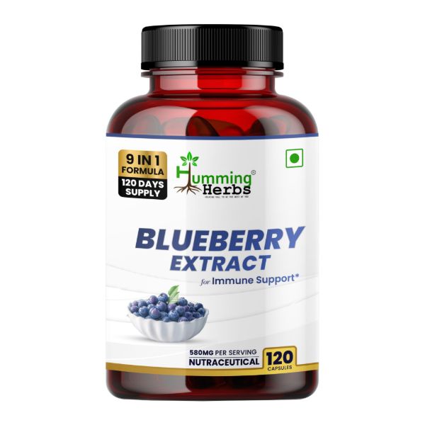 Blueberry Extract Capsules 9-in-1 Formula with Lutein, Bilberry, Vitamins &amp; CoQ10 for Immune &amp; Vision Support - 120 Capsules (120 Days Supply)