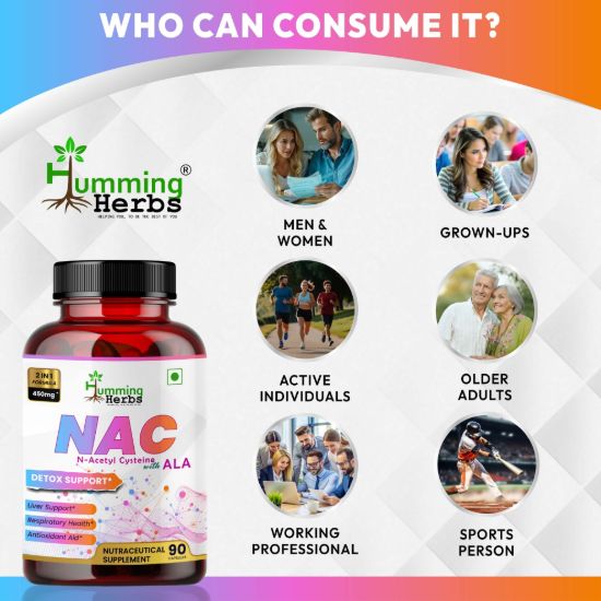 Picture of NAC 400mg with Alpha Lipoic Acid 50mg – 90 Veg Capsules | 2-in-1 Detox & Antioxidant Support for Liver, Lungs & Respiratory Health