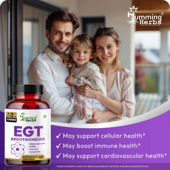 Picture of EGT Ergothioneine 320mg – 6-in-1 Antioxidant Formula with Alpha Lipoic Acid, CoQ10, Curcumin & Astaxanthin – 60 Veg Capsules
