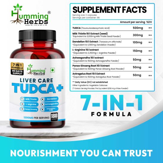 Picture of TUDCA+ Liver Care Supplement with Milk Thistle & Ashwagandha - 180 Capsules (90 Days Supply)