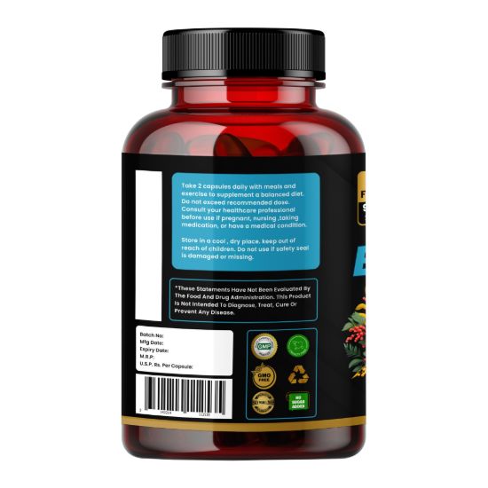 Picture of Berberine Complex Capsules 1300mg - 8-in-1 Herbal Formula with Ceylon Cinnamon, Milk Thistle & Turmeric - 180 Vegetarian Capsules (90 Days Supply)