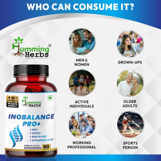 Picture of Inobalance Pro+ | 9-in-1 Nutraceutical with NAC, CoQ10, Shatavari & Vitamin B6 D3 | 90 Capsules