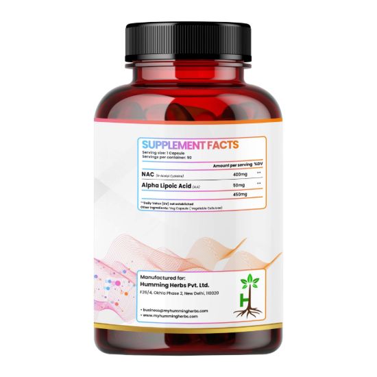 Picture of NAC 400mg with Alpha Lipoic Acid 50mg – 90 Veg Capsules | 2-in-1 Detox & Antioxidant Support for Liver, Lungs & Respiratory Health